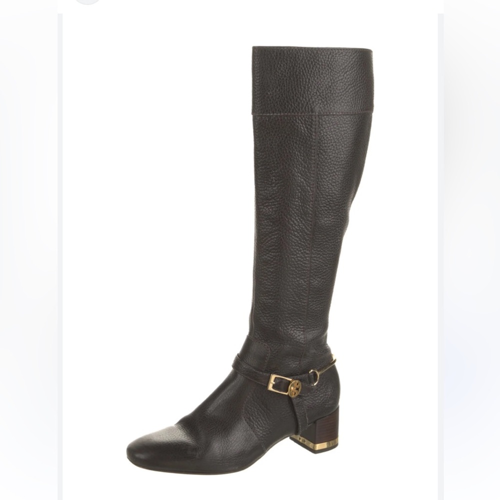 Tory Burch pebbled leather knee high boots
